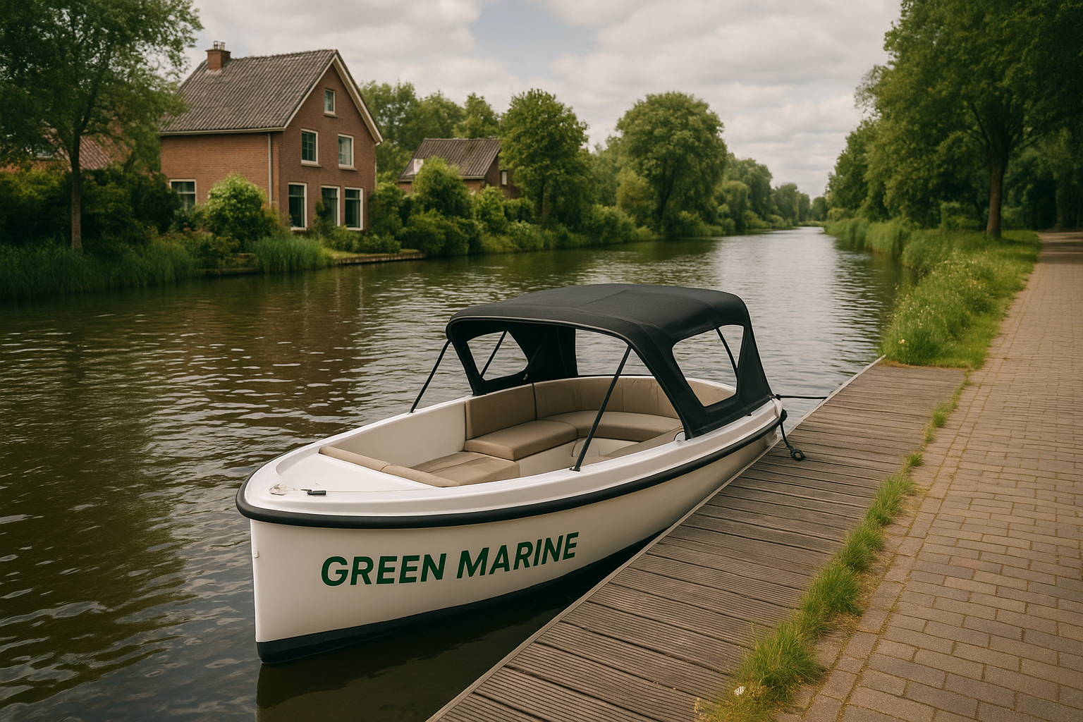 Foto bij De elektrische sloep Green Marine huren: comfortabel varen zonder uitstoot